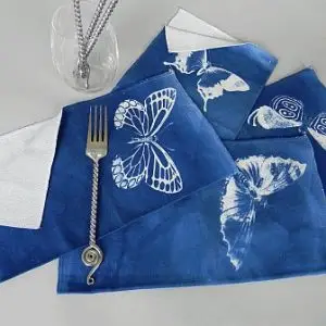 Cyanotype Cotton Table Napkins - White