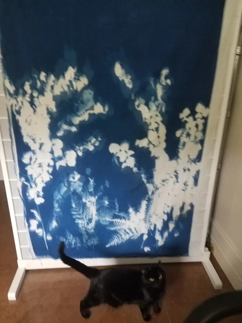 cyanotype cotton fabric "by the yard" (white) - 90" wide - Image 4