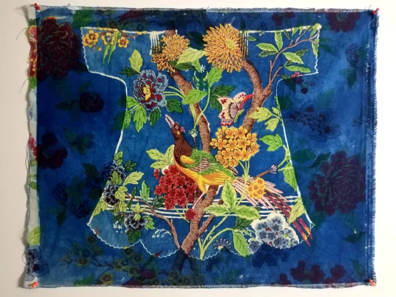 cyanotype cotton fabric "by the yard" (orange) - 45" wide - Image 4