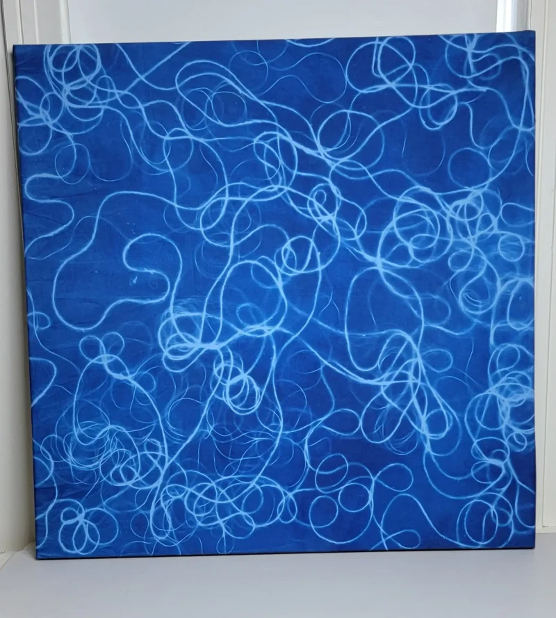 cyanotype cotton fabric "by the yard" (white) - 90" wide - Image 3
