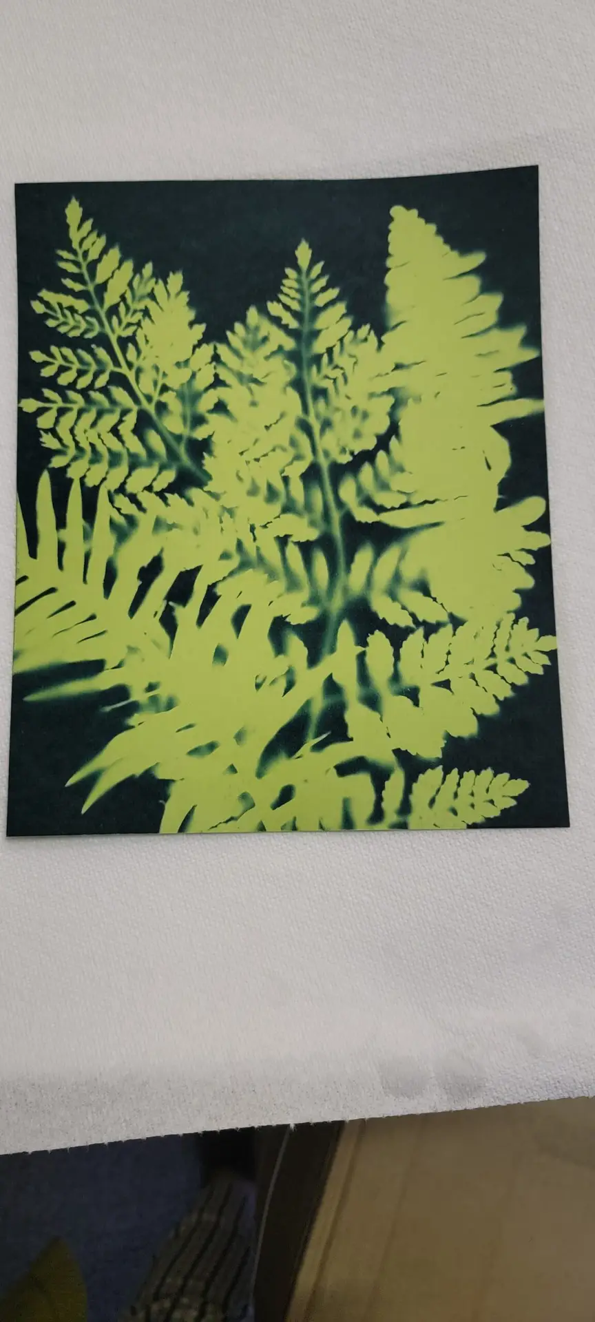 8" x 8" cyanotype cotton squares (lime) - Image 3