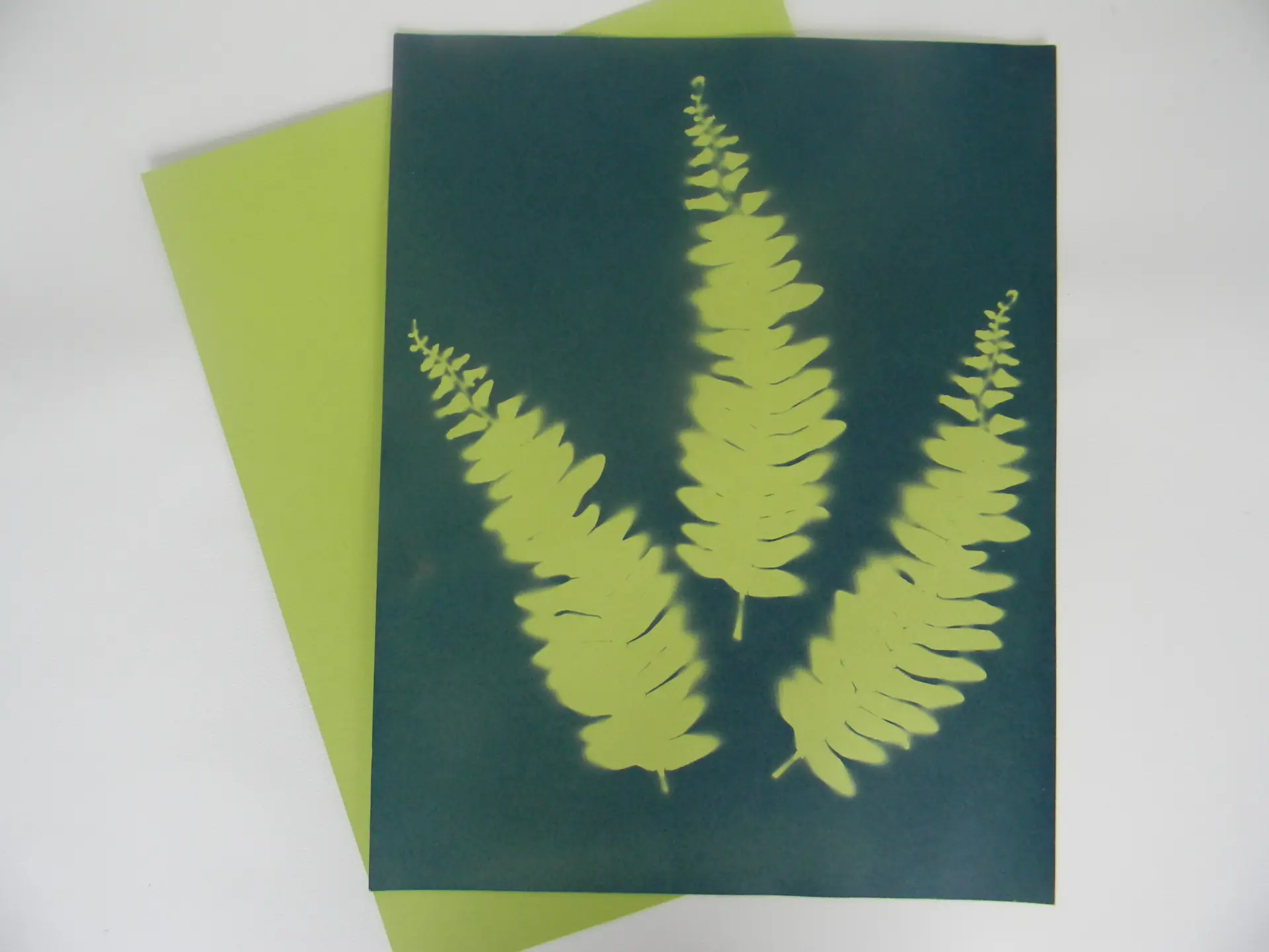 6" x 6" cyanotype cotton squares (lime) - Image 3