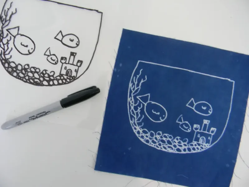 8" x 8" cyanotype cotton squares (white) - Image 3