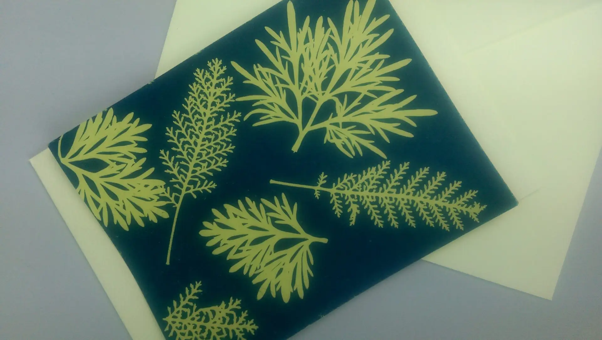 6" x 6" cyanotype cotton squares (lime) - Image 2