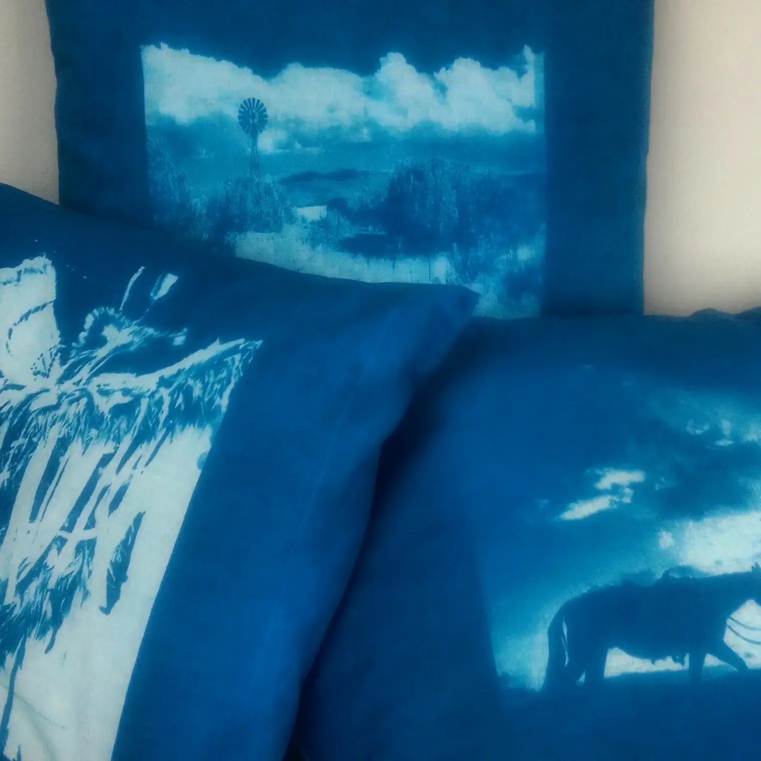 cyanotype cotton fabric "by the yard" (white) - 56" wide - Image 2