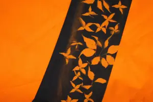 cyanotype cotton fabric "by the yard" (orange) - 45" wide