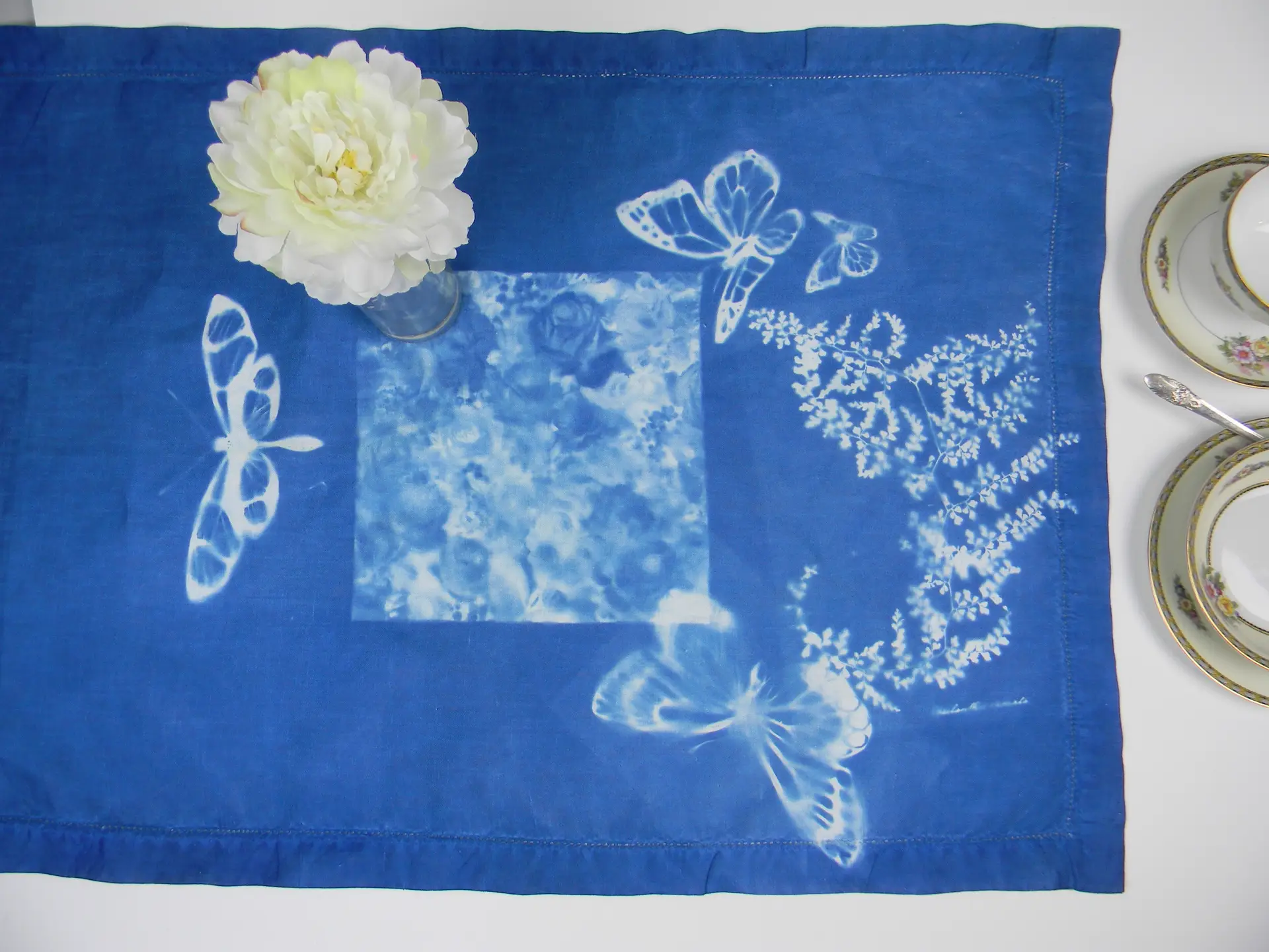 Cyanotype Linen Table Runner