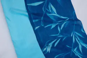 cyanotype china silk scarves (8" x 54", colors)